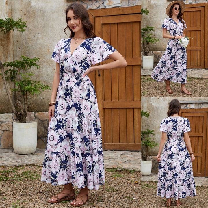 Lune London floral maxi wrap dress for women