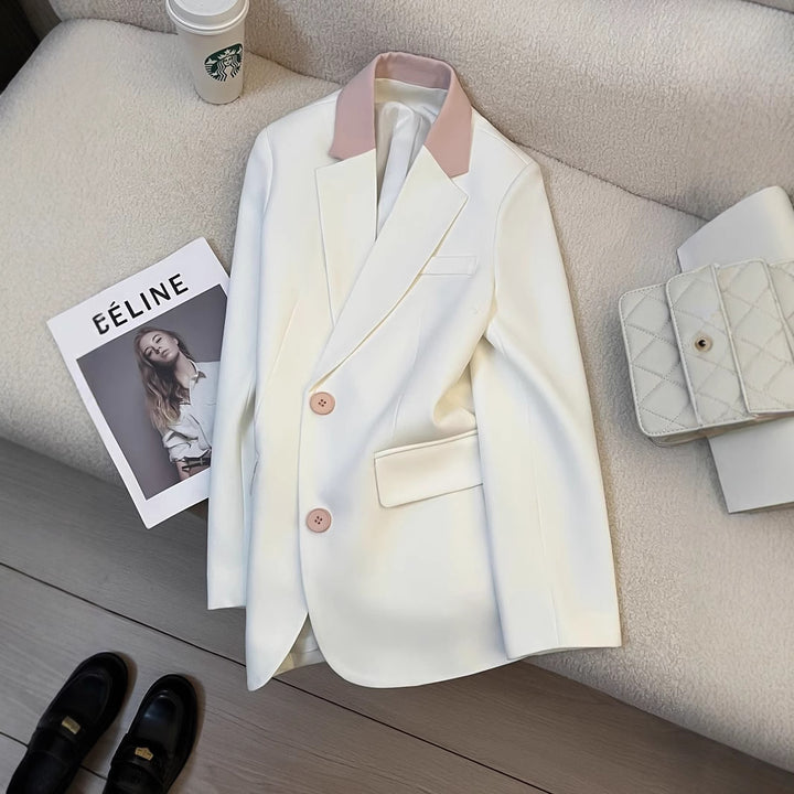 Blazer femme tendance avec col contrastant Chic & Stil