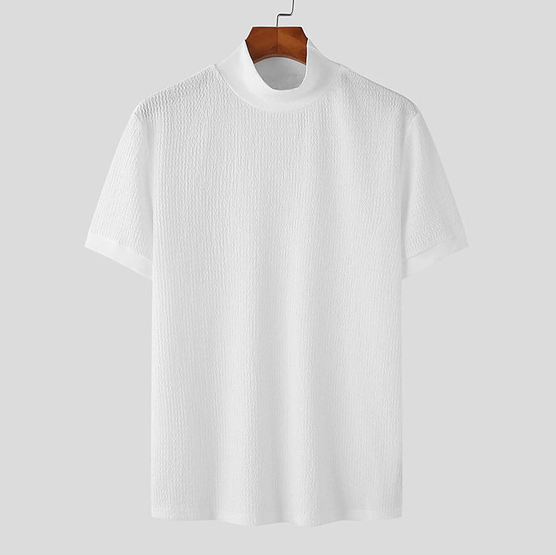 Men's high quality short sleeve t-shirt with structured design and elastic collar Lune London
