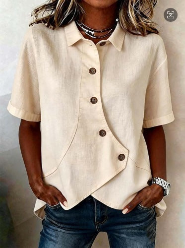 Women's specially designed blouse with unique button detail Lune London