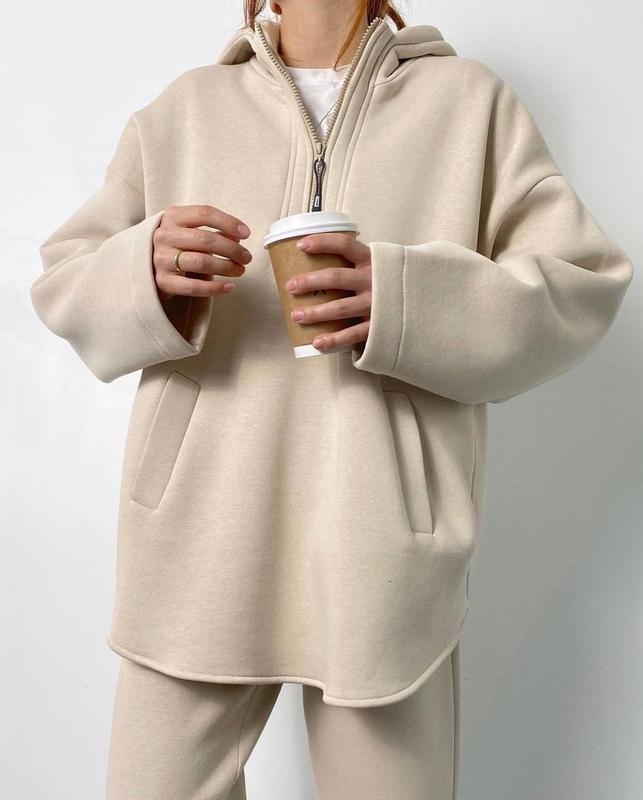 Ladies Modern High Collar Fleece Sports Set with Practical Pockets Lune London