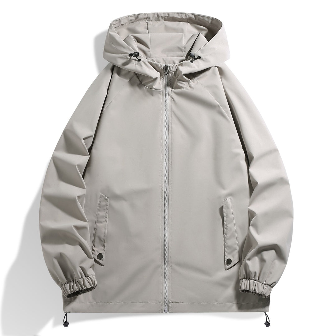 Functional men's jacket with adjustable hood collar and elastic sleeve cuffs Lune London