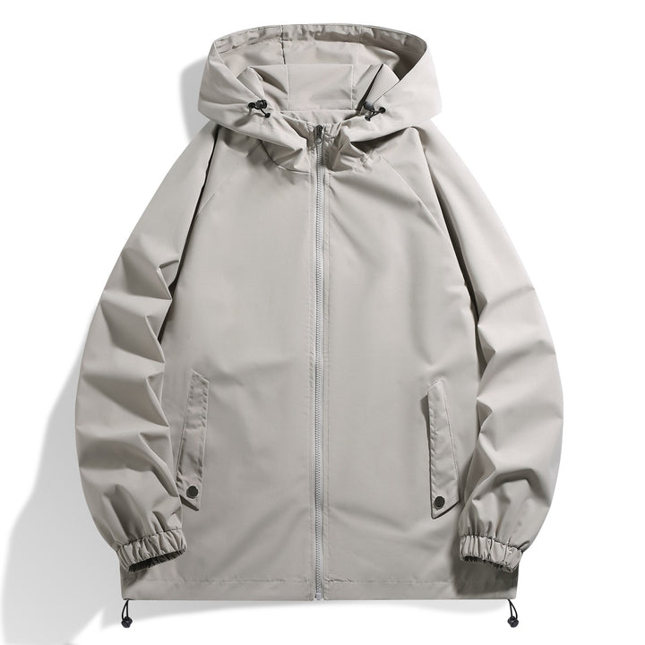 Functional men's jacket with adjustable hood collar and elastic sleeve cuffs Lune London