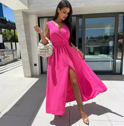 Elegant maxi dress for women with front slit Lune London