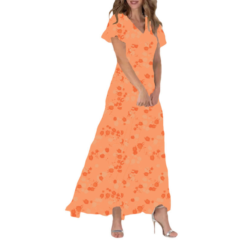 Chic and Stylish Floral Chiffon Maxi Dress for Women