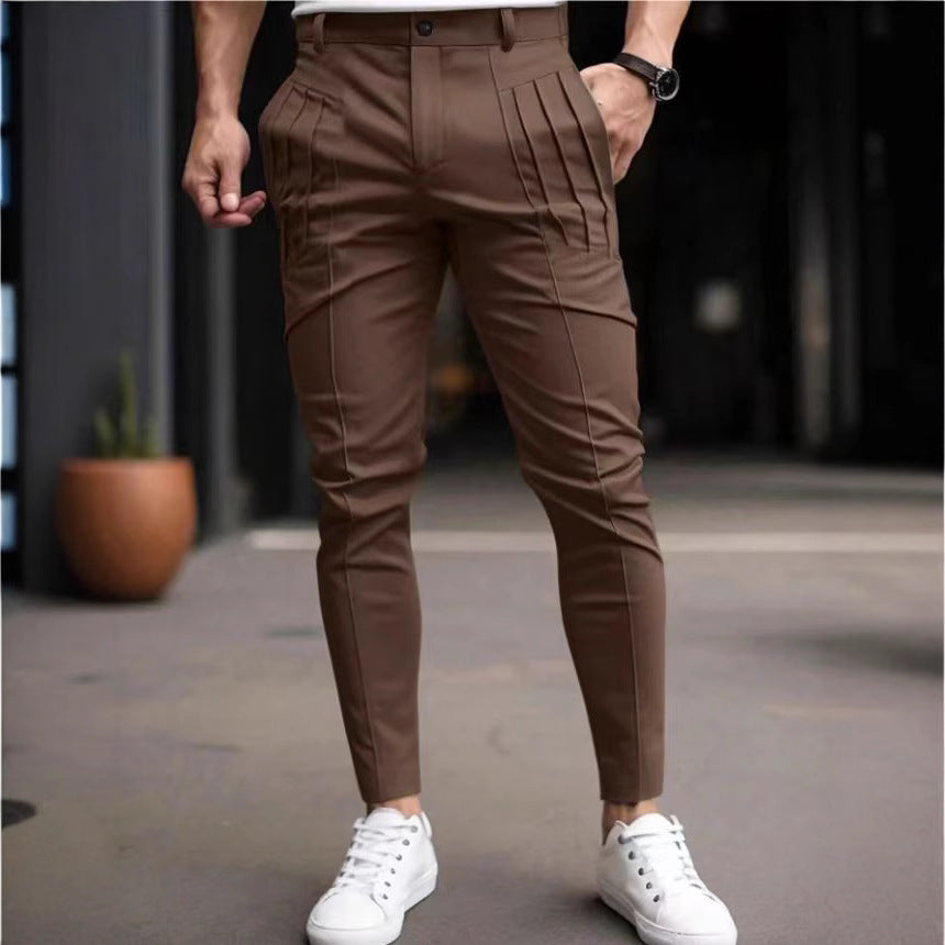 Fashion Slim-Fit Pants for Men with Pleats and Special Pockets Lune London