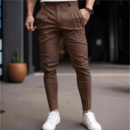 Fashion Slim-Fit Pants for Men with Pleats and Special Pockets Lune London