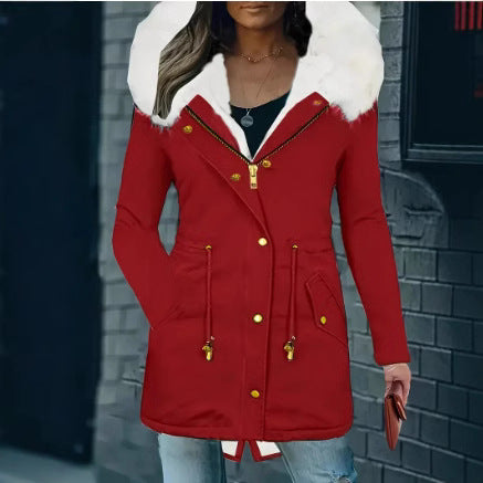 Ladies padded winter coat with removable hood Lune London