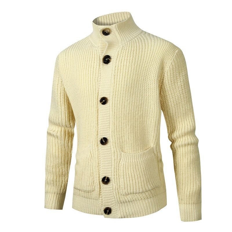 Chic cardigan for men with high collar and button details Lune London