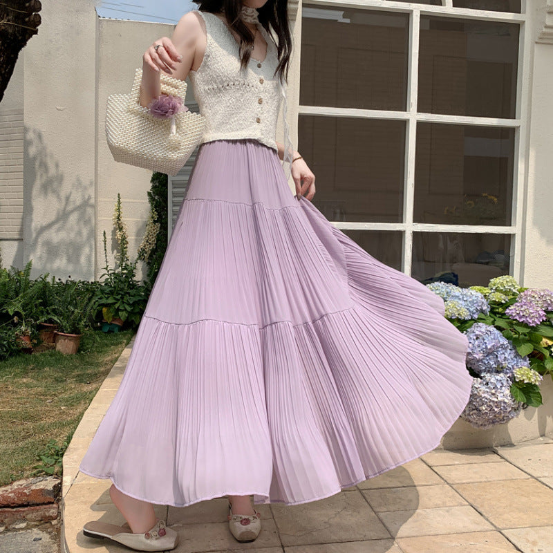 Lune London pleated flowy maxi skirt for women
