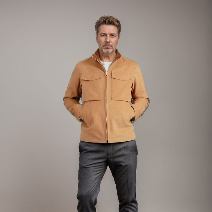 Practical utility jacket for men with large patch pockets Lune London
