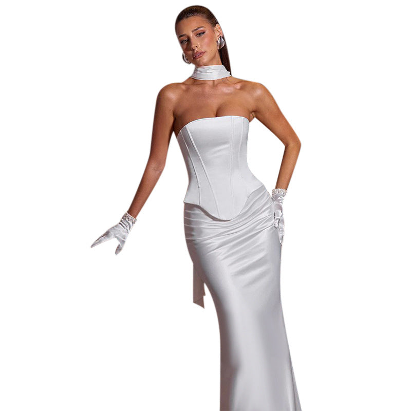Elegant structured corset dress for women Lune London