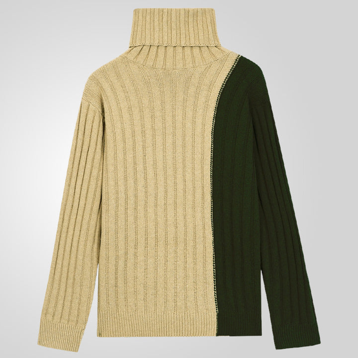 Men's turtleneck sweater with textured ribbed design Lune London