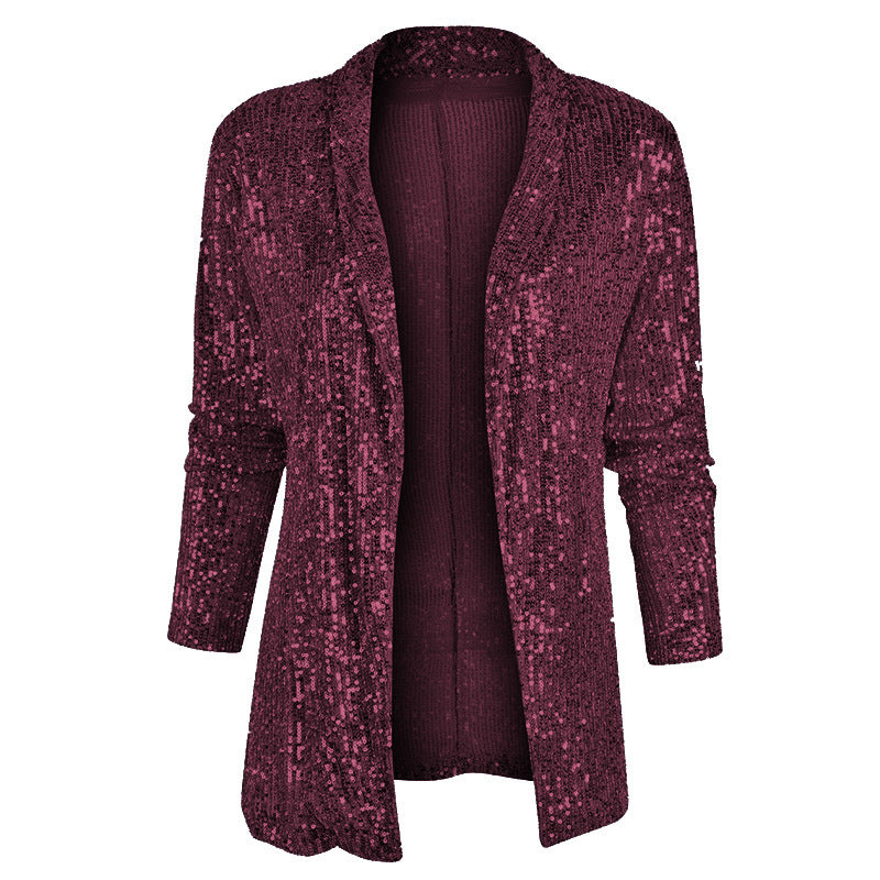 Ladies Shiny and elegant knitted cardigan with sequins Lune London