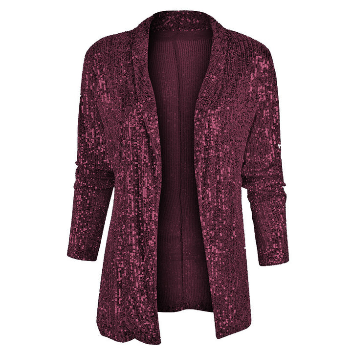 Ladies Shiny and elegant knitted cardigan with sequins Lune London