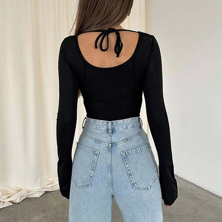 Cropped long sleeve blouse for women with elegant wing sleeves Lune London