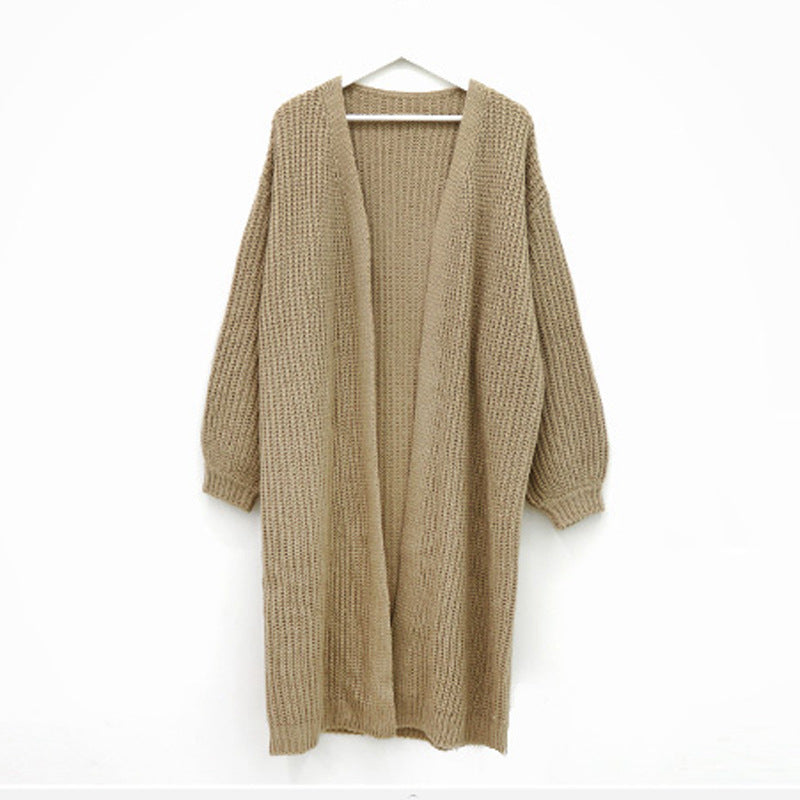 Thick knit cardigan for women with an open cut and comfortable sleeve finishes Lune London