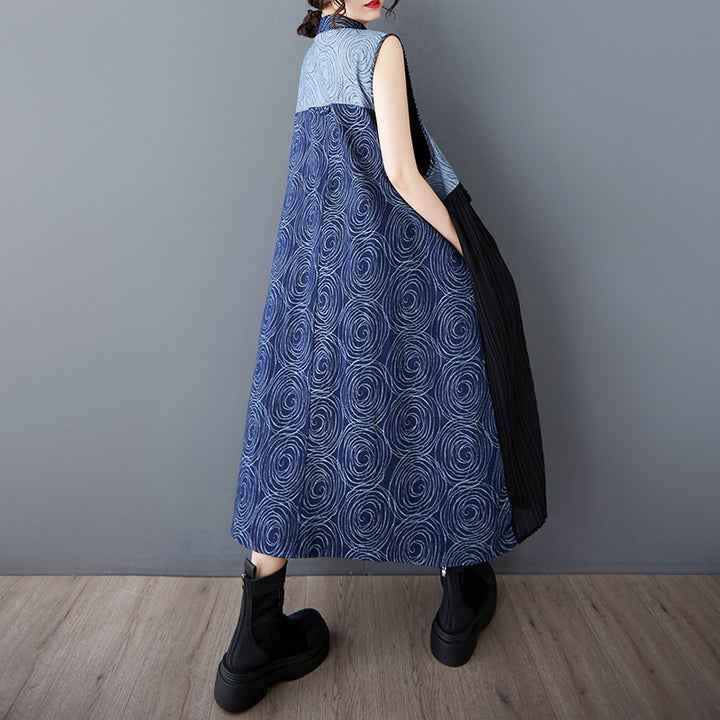 Pleated maxi dress for women with embellished top Lune London