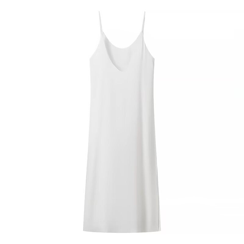 Maxi dress for women with side slit and modern straps Lune London