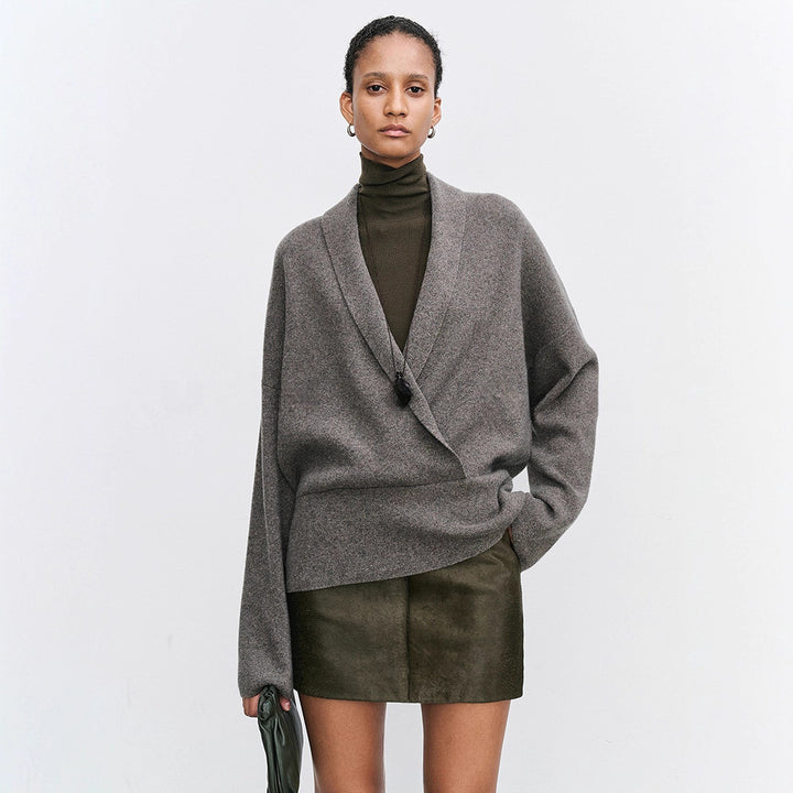 Pull enveloppant élégant et doux pour femme en laine de haute qualité Chic & Stil