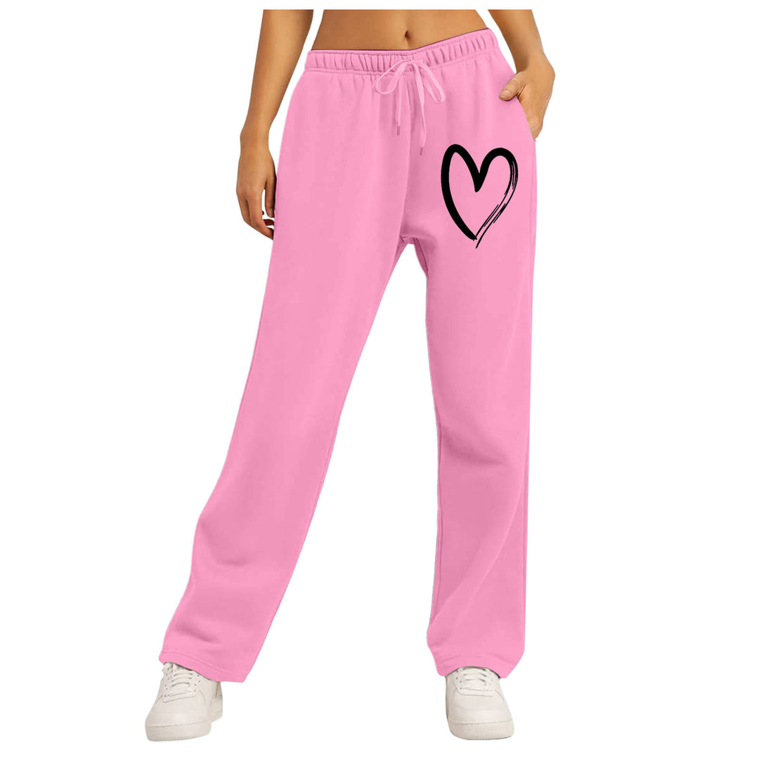 Ladies leisure pants with unique heart design and elastic waistband Lune London