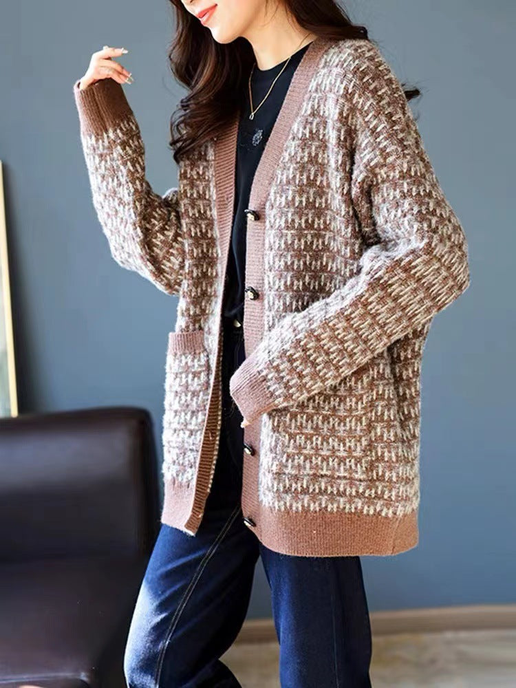 Lune London modern graphic design women's cardigan