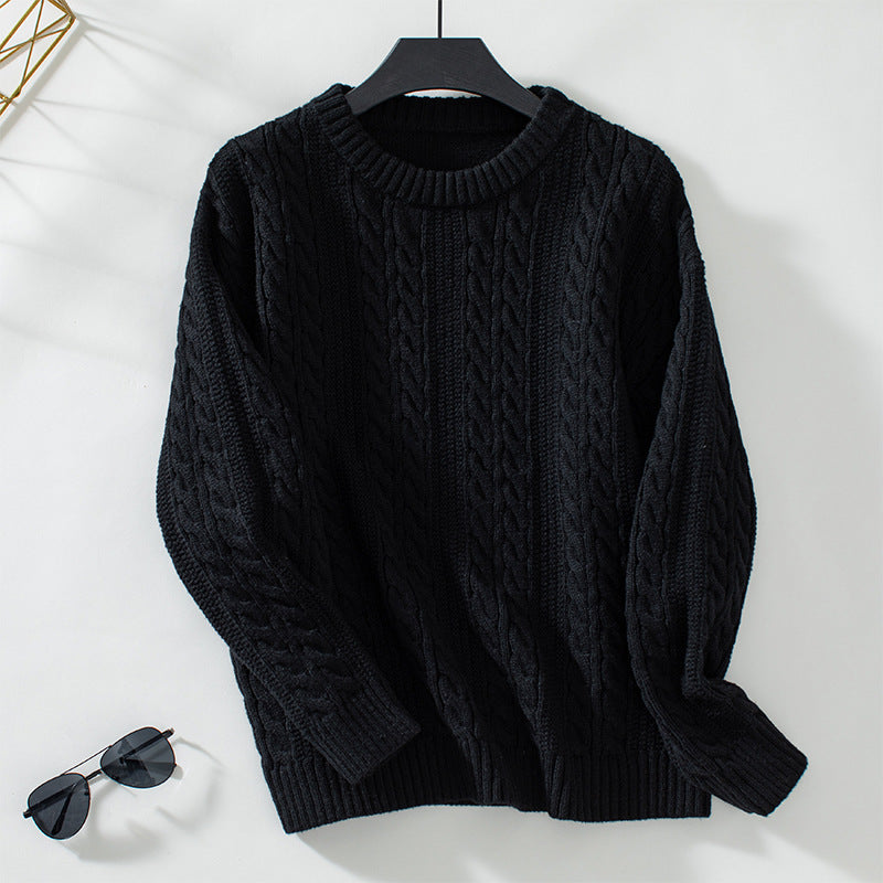 Knit sweater for women with cable pattern and large edges Lune London