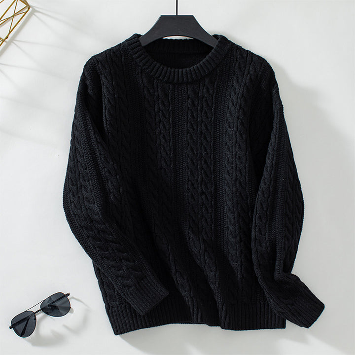 Knit sweater for women with cable pattern and large edges Lune London