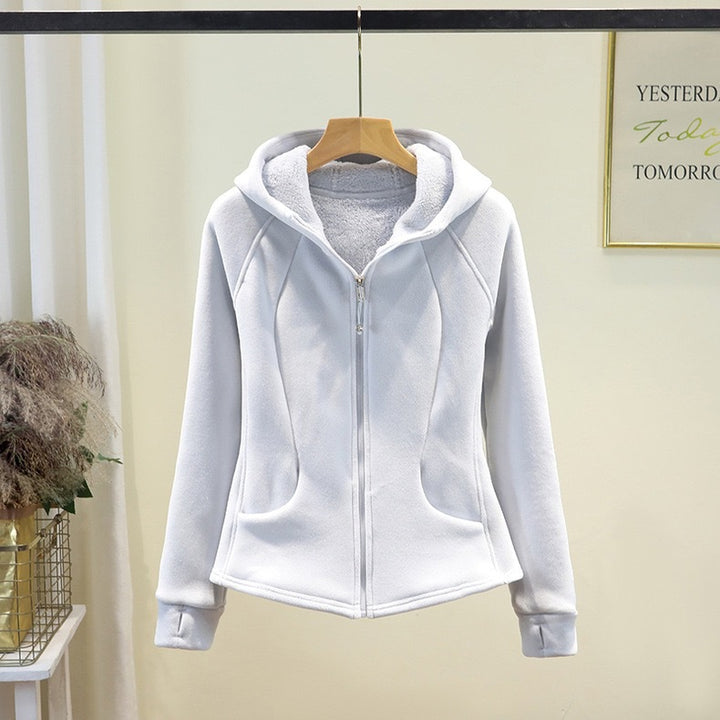 Veste en polaire confortable pour femmes avec fermeture éclair complète et capuche Chic & Stil