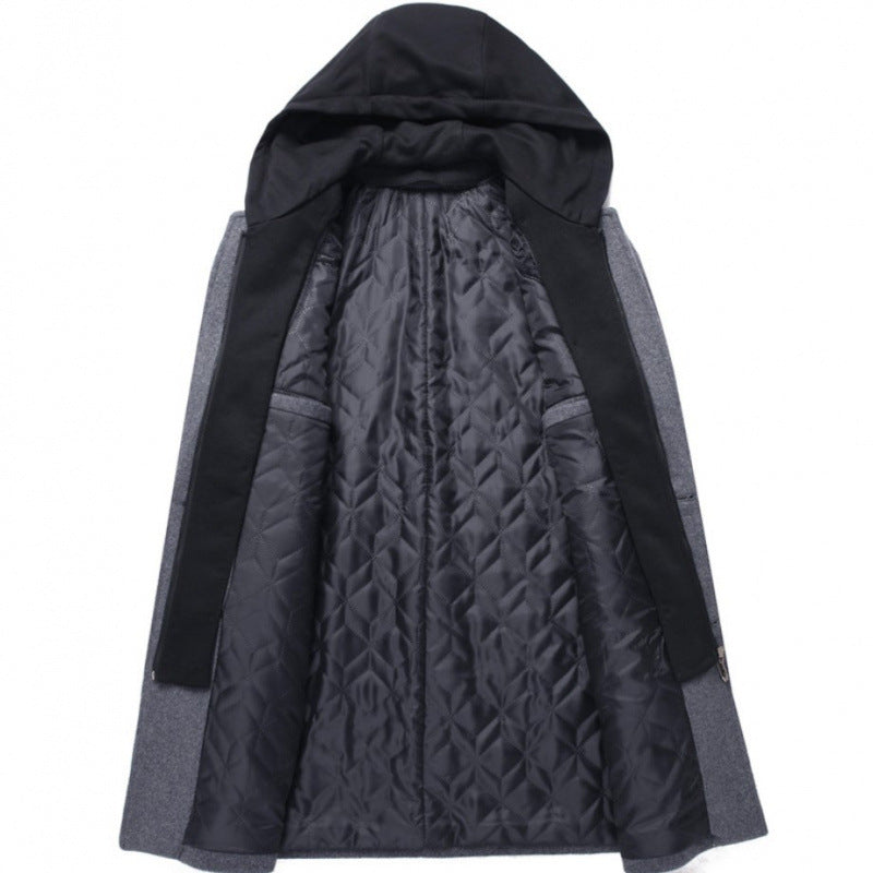 Fashionable long women's coat with removable hood and trendy interior lining Lune London