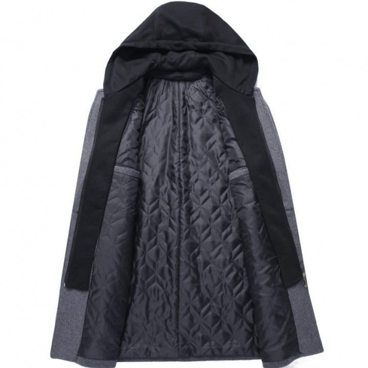 Fashionable long women's coat with removable hood and trendy interior lining Lune London