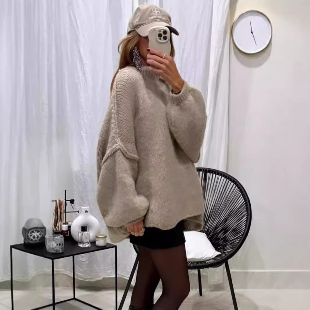 Pull en tricot surdimensionné pour femmes avec des manches volumineuses et un matériau doux Chic & Stil