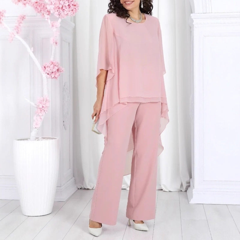 Tunique élégante pour femmes avec superposition transparente et pantalons élégants Chic & Stil