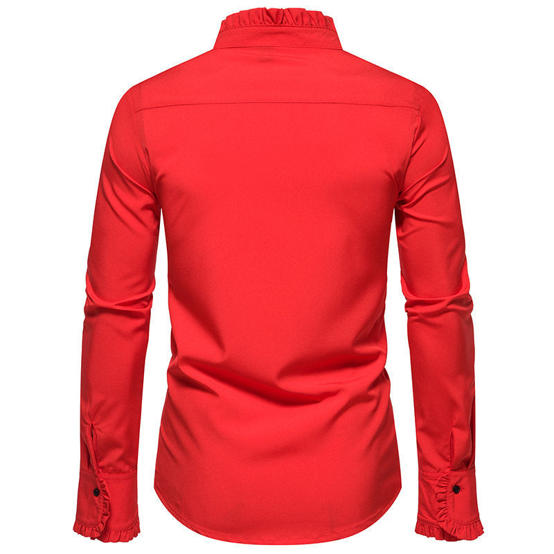 Long sleeve shirt for men with trendy stand-up collar and elegant details Lune London