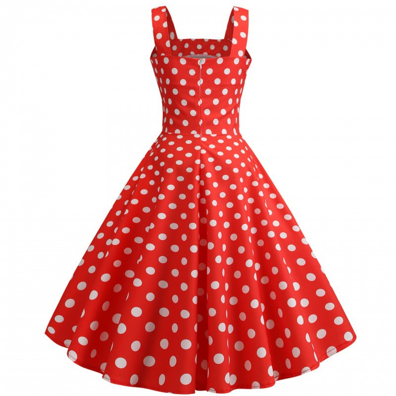 Robe swing pour femmes à pois et silhouette cintrée Chic & Stil