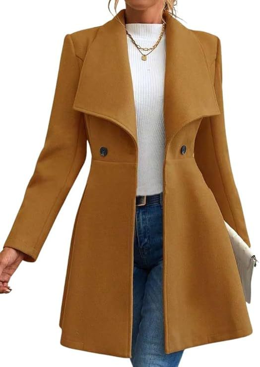 Women's transitional coat with large lapels and double-breasted buttons Lune London