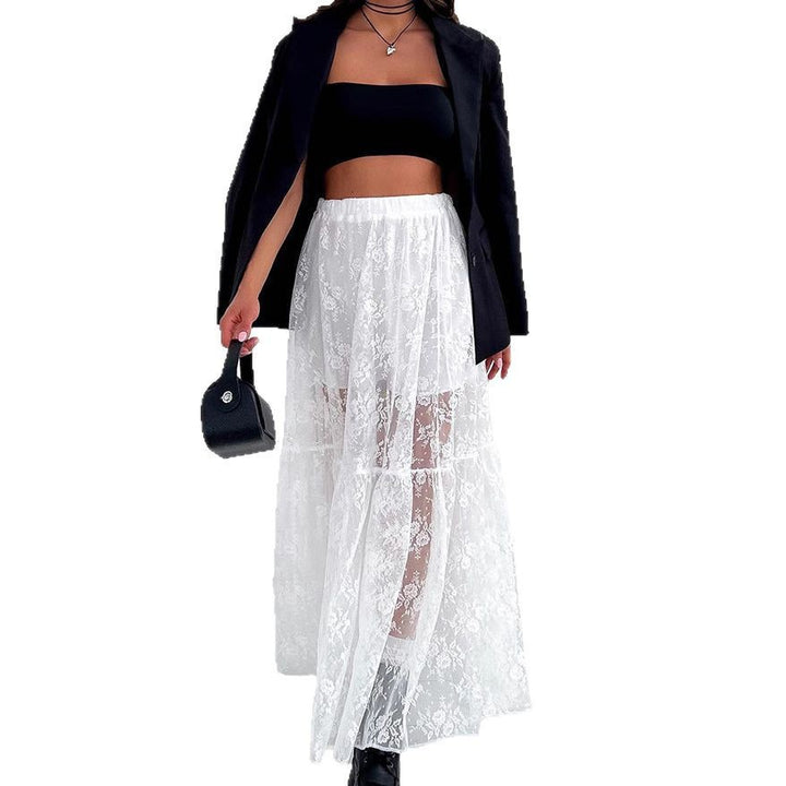 Ladies Elegant Maxi Lace Skirt Lune London