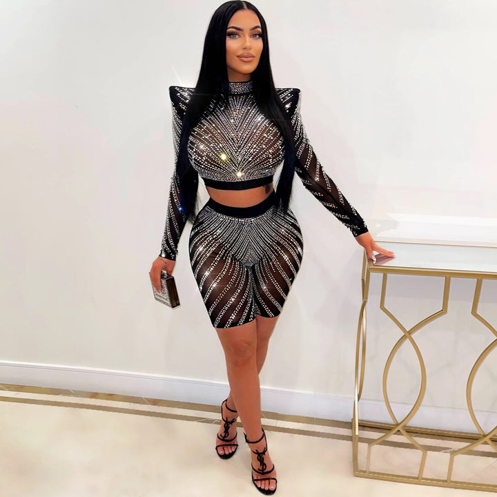 Ladies Glitter Two-Piece Body Set Lune London