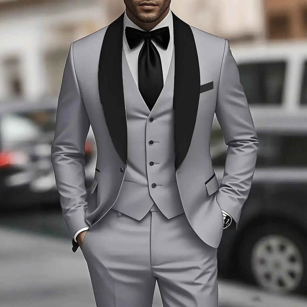 Men’s Elegant Three-Piece Suit Set with Satin Waistcoat & Timeless Style | Lune London