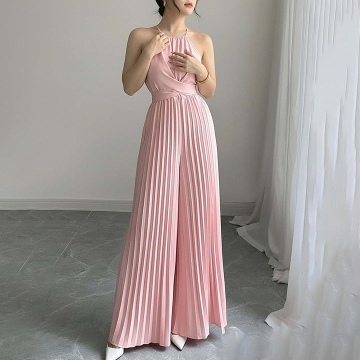 Combinaison plissée pour femmes avec décolleté profond et tailleur Chic & Stil