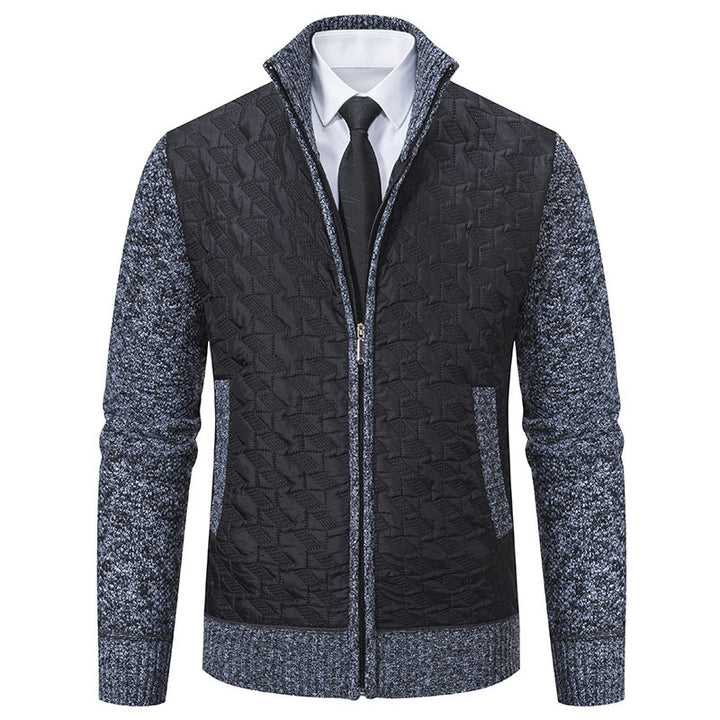 Veste matelassée stylée pour homme avec matériau supérieur texturé et col haut Lune London