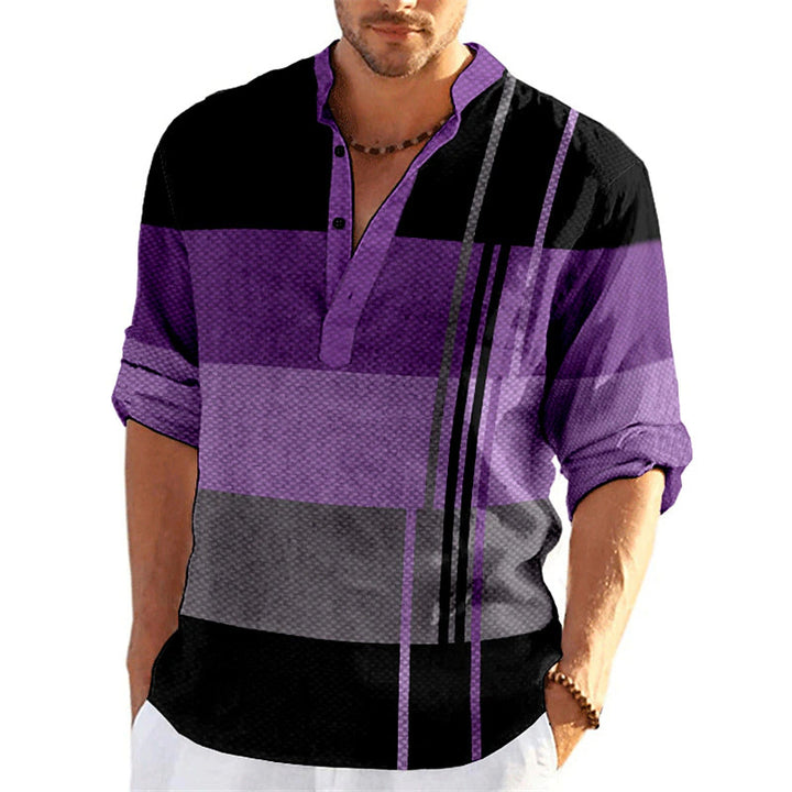 Lune London Casual Striped Popover Shirt for Men