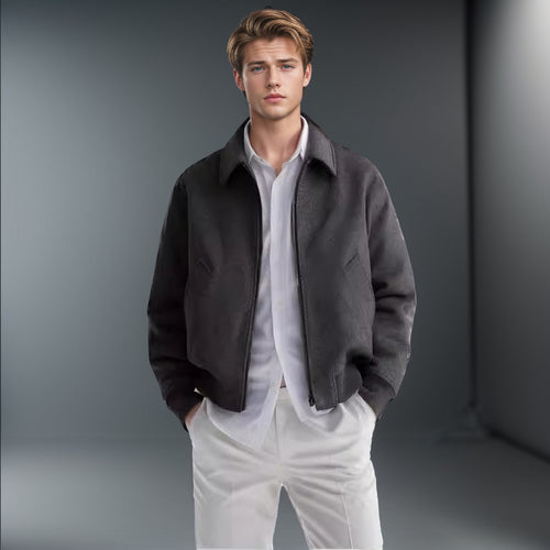 Colorful fleece bomber jacket for men with side pockets Lune London