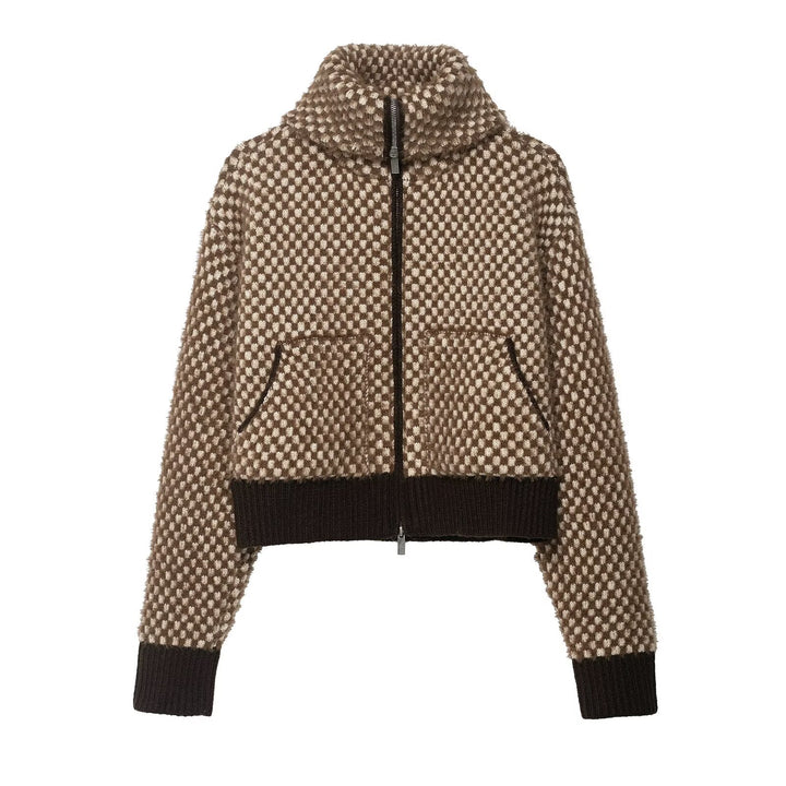 Veste en fleece à la mode pour femmes avec col montant et poches pratiques Chic & Stil