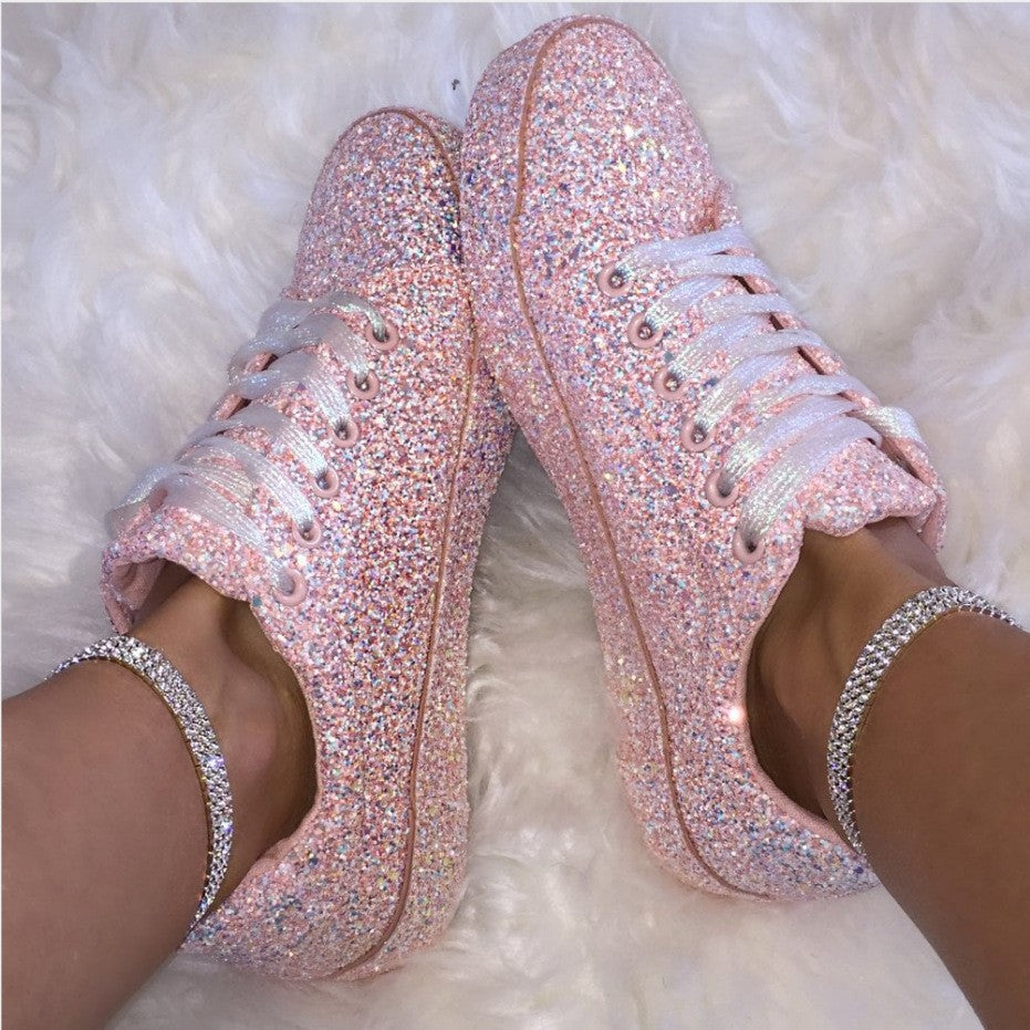 Women's Glittering Sneakers with Breathable Sole and Extra Comfort Lune London