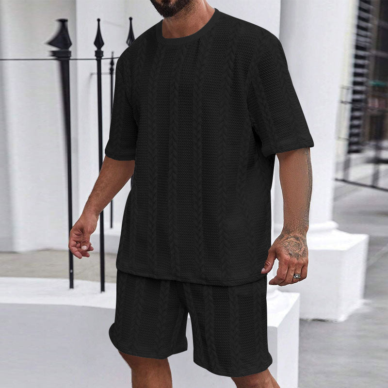 Men's comfortable knit set with cropped top and shorts Lune London