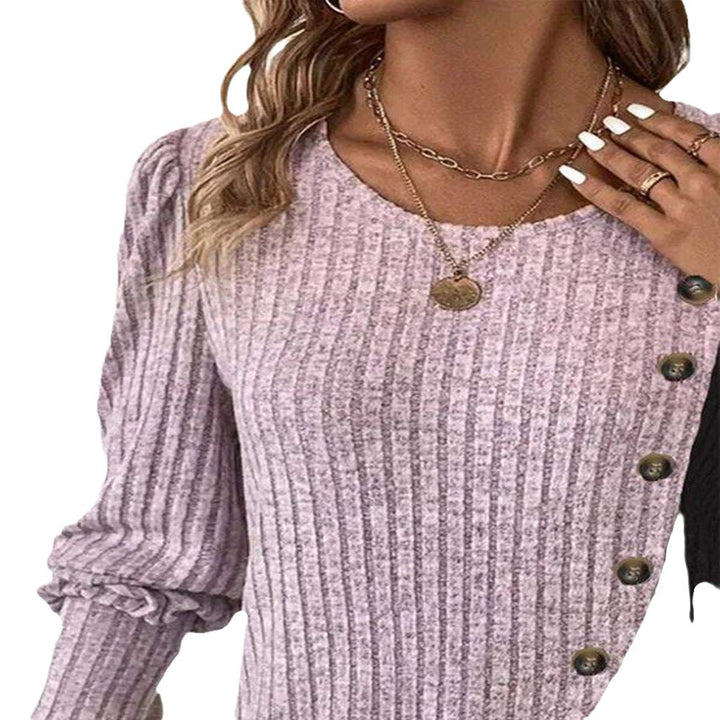 Sweater pour femme à coupe asymétrique et détails de boutons Chic & Stil