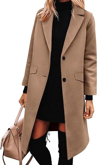 Ladies Elegant Wool Coat with Classic Lapel Lune London