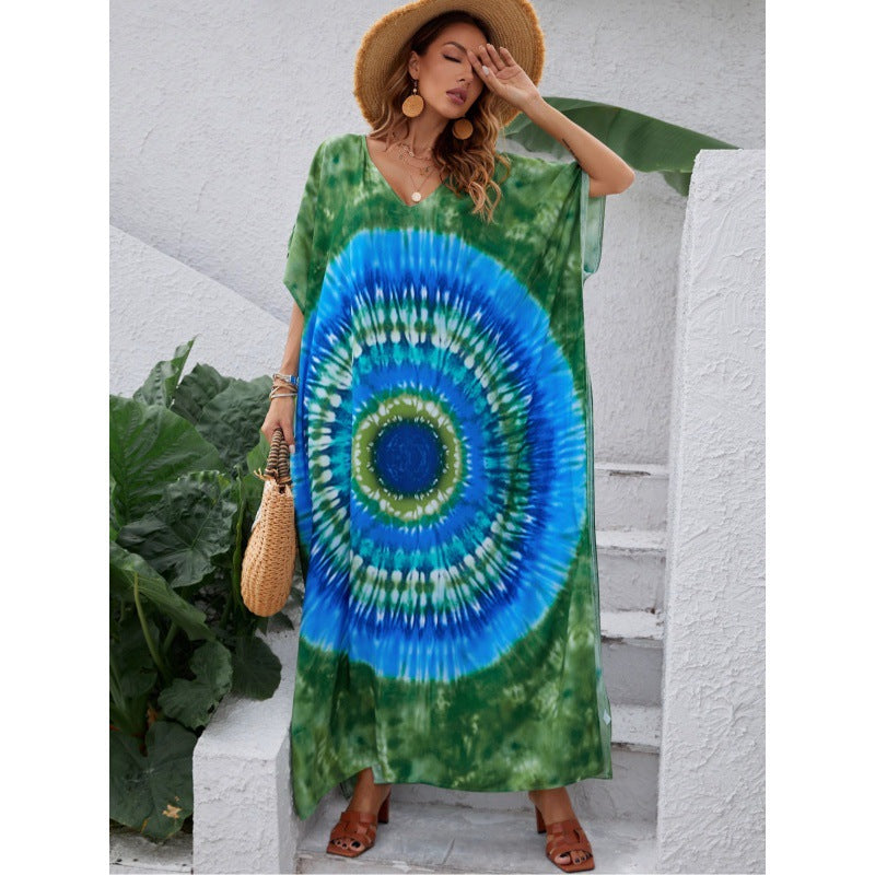 Women Bohemian butterfly dress beach chic and style
