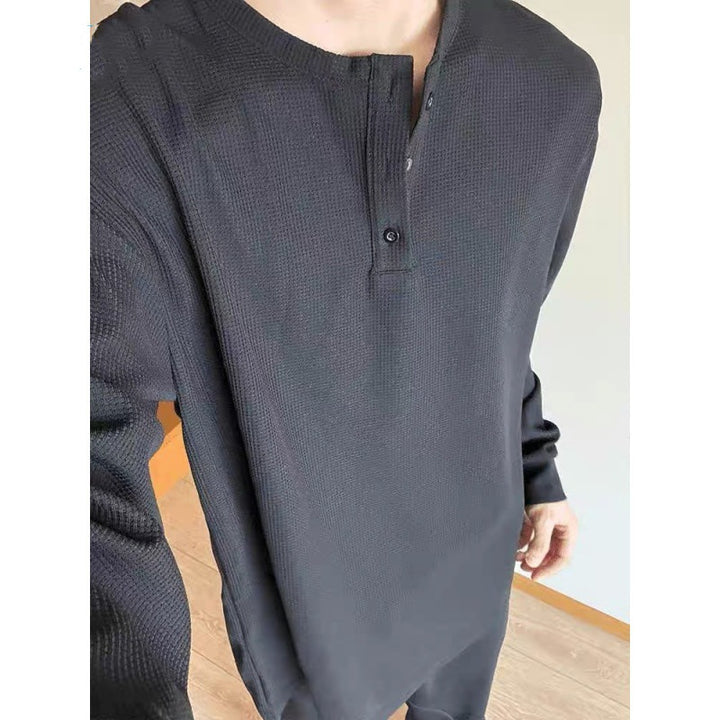 Men's long sleeve t-shirt in textured fabric Lune London